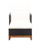 vidaXL Tumbona de ratán sintético y madera maciza de acacia negro vidaXL Tumbona de ratán sintético y madera maciza de acacia negro