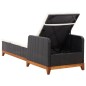 vidaXL Tumbona de ratán sintético y madera maciza de acacia negro vidaXL Tumbona de ratán sintético y madera maciza de acacia negro