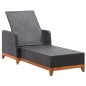vidaXL Tumbona de ratán sintético y madera maciza de acacia negro vidaXL Tumbona de ratán sintético y madera maciza de acacia negro
