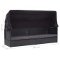 vidaXL Tumbona de jardín con toldo ratán sintético negro vidaXL Tumbona de jardín con toldo ratán sintético negro