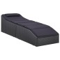 vidaXL Tumbona con cojín ratán sintético negro vidaXL Tumbona con cojín ratán sintético negro