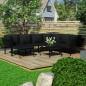 vidaXL Juego de muebles de jardín 8 piezas con cojines PVC negro vidaXL Juego de muebles de jardín 8 piezas con cojines PVC negro