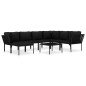 vidaXL Juego de muebles de jardín 8 piezas con cojines PVC negro vidaXL Juego de muebles de jardín 8 piezas con cojines PVC negro