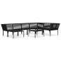vidaXL Juego de muebles de jardín 8 piezas con cojines PVC negro vidaXL Juego de muebles de jardín 8 piezas con cojines PVC negro