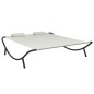 vidaXL Tumbona doble de exterior de tela color crema vidaXL Tumbona doble de exterior de tela color crema