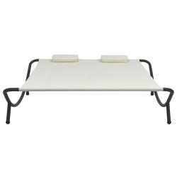 vidaXL Tumbona doble de exterior de tela color crema
