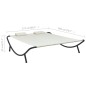 vidaXL Tumbona doble de exterior de tela color crema vidaXL Tumbona doble de exterior de tela color crema