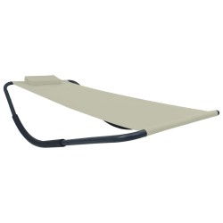 vidaXL Tumbona de acero color crema 200x90 cm