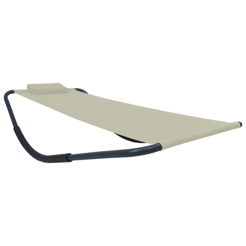 vidaXL Tumbona de acero color crema 200x90 cm vidaXL Tumbona de acero color crema 200x90 cm