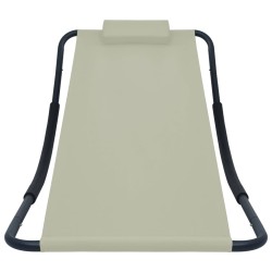 vidaXL Tumbona de acero color crema 200x90 cm