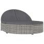 vidaXL Tumbona para 2 personas con cojines ratán sintético gris vidaXL Tumbona para 2 personas con cojines ratán sintético gris