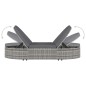 vidaXL Tumbona para 2 personas con cojines ratán sintético gris vidaXL Tumbona para 2 personas con cojines ratán sintético gris