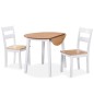 vidaXL Juego de comedor de MDF y madera de caucho 3 piezas blanco vidaXL Juego de comedor de MDF y madera de caucho 3 piezas blanco