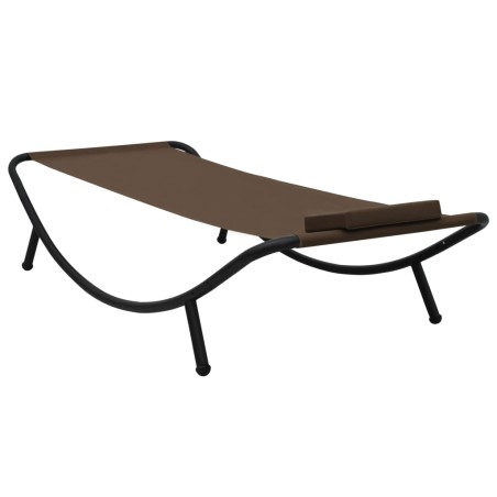 vidaXL Tumbona de acero marrón 200x90 cm