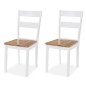 vidaXL Juego de comedor de MDF y madera de caucho 3 piezas blanco vidaXL Juego de comedor de MDF y madera de caucho 3 piezas blanco