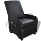 vidaXL Sillón de masaje de cuero sintético negro vidaXL Sillón de masaje de cuero sintético negro