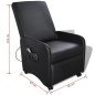 vidaXL Sillón de masaje de cuero sintético negro vidaXL Sillón de masaje de cuero sintético negro