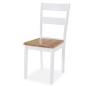 vidaXL Juego de comedor de MDF y madera de caucho 3 piezas blanco vidaXL Juego de comedor de MDF y madera de caucho 3 piezas blanco