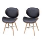 vidaXL Sillas de comedor 2 uds cuero sintético y madera curvada vidaXL Sillas de comedor 2 uds cuero sintético y madera curvada