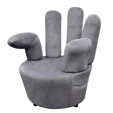 vidaXL Sillón en forma de mano de terciopelo gris