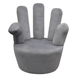 vidaXL Sillón en forma de mano de terciopelo gris