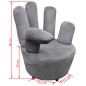 vidaXL Sillón en forma de mano de terciopelo gris vidaXL Sillón en forma de mano de terciopelo gris