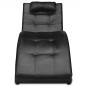 vidaXL Diván con almohada de cuero sintético negro vidaXL Diván con almohada de cuero sintético negro
