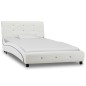 vidaXL Estructura de cama de cuero sintético blanco 90x200 cm vidaXL Estructura de cama de cuero sintético blanco 90x200 cm