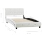 vidaXL Estructura de cama de cuero sintético blanco 90x200 cm vidaXL Estructura de cama de cuero sintético blanco 90x200 cm