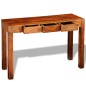 vidaXL Mesa consola con 3 cajones madera maciza Sheesham 80 cm vidaXL Mesa consola con 3 cajones madera maciza Sheesham 80 cm