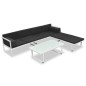 vidaXL Set de muebles de jardín 4 piezas y cojines aluminio negro vidaXL Set de muebles de jardín 4 piezas y cojines aluminio negro