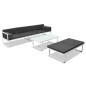 vidaXL Set de muebles de jardín 4 piezas y cojines aluminio negro vidaXL Set de muebles de jardín 4 piezas y cojines aluminio negro