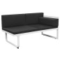 vidaXL Set de muebles de jardín 4 piezas y cojines aluminio negro vidaXL Set de muebles de jardín 4 piezas y cojines aluminio negro