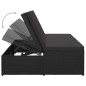 vidaXL Tumbona convertible con cojín de ratán sintético negro vidaXL Tumbona convertible con cojín de ratán sintético negro