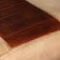 vidaXL Sillón de cuero auténtico y lona marrón vidaXL Sillón de cuero auténtico y lona marrón