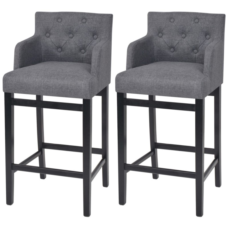 vidaXL Taburetes de cocina 2 unidades tela gris oscuro vidaXL Taburetes de cocina 2 unidades tela gris oscuro