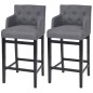 vidaXL Taburetes de cocina 2 unidades tela gris oscuro vidaXL Taburetes de cocina 2 unidades tela gris oscuro