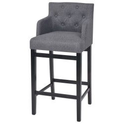 vidaXL Taburetes de cocina 2 unidades tela gris oscuro
