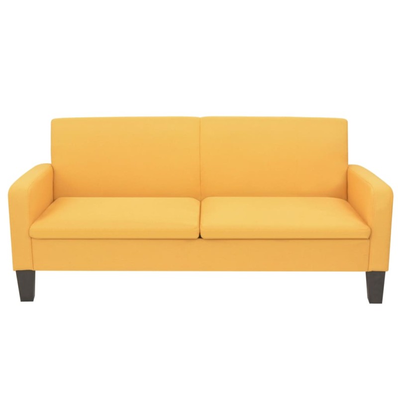 vidaXL Sofá de 3 plazas 180x65x76 cm amarillo vidaXL Sofá de 3 plazas 180x65x76 cm amarillo