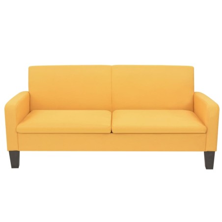 vidaXL Sofá de 3 plazas 180x65x76 cm amarillo