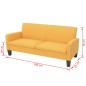 vidaXL Sofá de 3 plazas 180x65x76 cm amarillo vidaXL Sofá de 3 plazas 180x65x76 cm amarillo