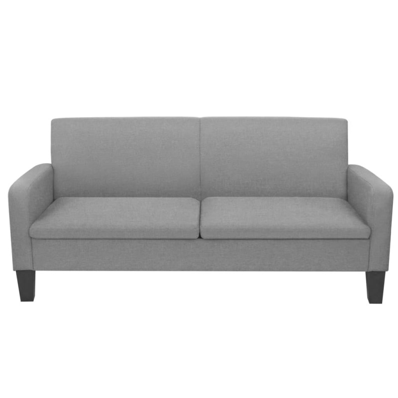 vidaXL Sofá de 3 plazas 180x65x76 cm gris claro vidaXL Sofá de 3 plazas 180x65x76 cm gris claro