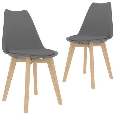 vidaXL Sillas de comedor 2 unidades plástico gris