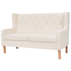 vidaXL Conjunto de sofás 2 piezas tela blanco crema