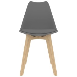 vidaXL Sillas de comedor 2 unidades plástico gris