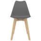 vidaXL Sillas de comedor 2 unidades plástico gris vidaXL Sillas de comedor 2 unidades plástico gris