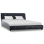 vidaXL Estructura de cama de cuero sintético negro 140x200 cm