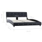 vidaXL Estructura de cama de cuero sintético negro 140x200 cm