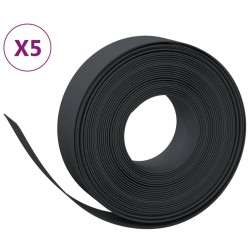 vidaXL Borduras de jardín 5 uds polietileno negro 10 m 15 cm