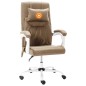 vidaXL Silla de oficina de masaje de tela gris taupe vidaXL Silla de oficina de masaje de tela gris taupe